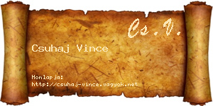 Csuhaj Vince névjegykártya